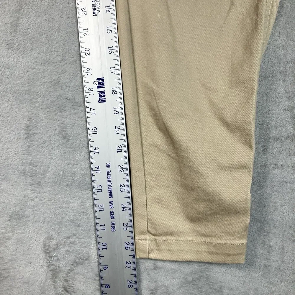 Liverpool Utility Pants Womens 2/26 Khaki Cotton Cropped Outdoors Granola Girl